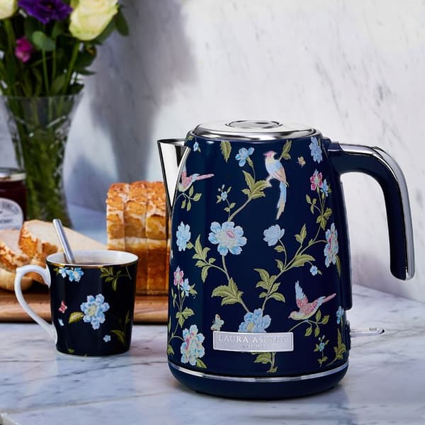 Trådl kettles - Laura Ashley - Marine Elveden - kapacitet 1,5L, kalkfilter, 2200W, automatisk avstängning