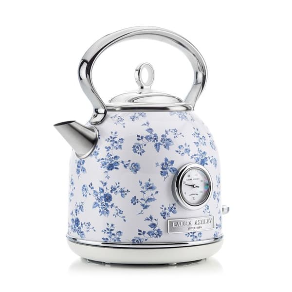Elkedel - Laura Ashley - China Rose - 1,7L, rostfritt stål, snabb uppkokning, indikator, inbyggd termometer
