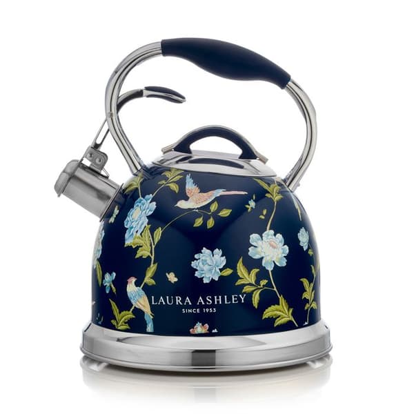 Visslingekanna i rostfritt stål - Laura Ashley - Marine Elveden - Kapacitet 3L, handtag som snabbt svalnar