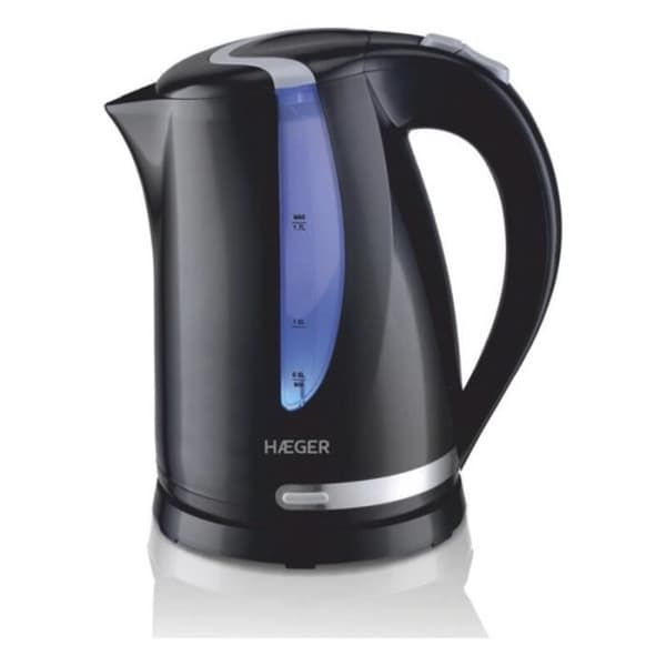 Vattenkokare - Haeger - 2200 W - 1,7 L - Trådlös laddning - Rostfritt stål - Svart