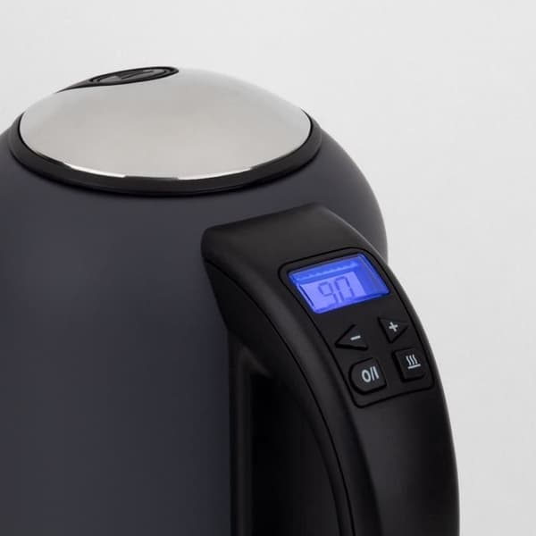 H.KOENIG BOE52 vattenkokare - Kapacitet 1,7 L - Justerbar temperatur 40 till 110°C - LCD-skärm - Matt grå
