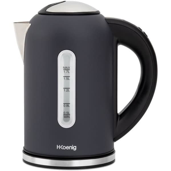 H.KOENIG BOE52 vattenkokare - Kapacitet 1,7 L - Justerbar temperatur 40 till 110°C - LCD-skärm - Matt grå
