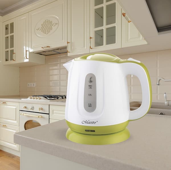 Feel-Maestro MR013 vihreä sähkövedenkeitin 1 L 1100 W Vihreä, Valkoinen