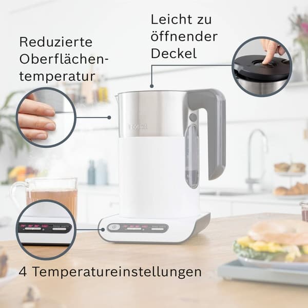 Kedel BOSCH TWK8611P 2400 W Hvid Grå Antracit plástico,acero inoxidable 2400 W 1,5 L