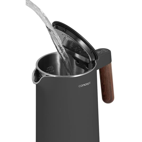 Vattenkokare Concept RK3305 Mörkgrå Trä 1850-2200 W 1,5 L