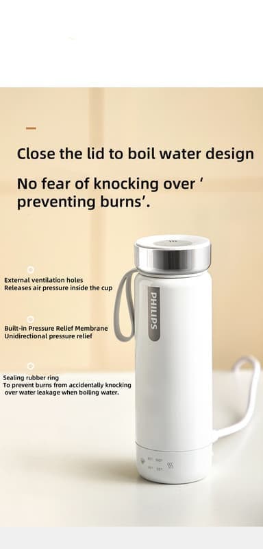 Philips AWP2799 bærbar elkedelflaske – 350 ml vakuumisoleret rejsetermokande