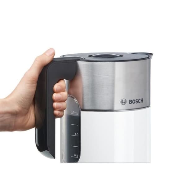 BOSCH TWK8611P Styline vattenkokare - Vit - 1,5L - 2400W - 4 temperaturnivåer