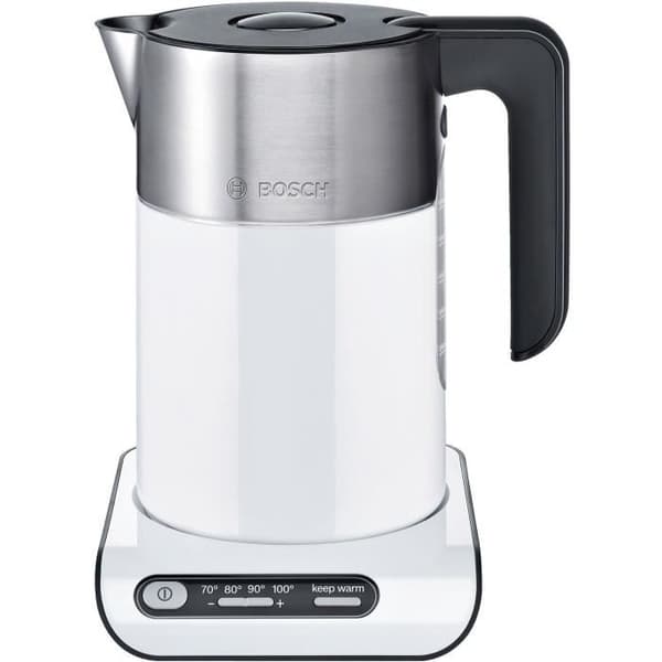 BOSCH TWK8611P Styline vattenkokare - Vit - 1,5L - 2400W - 4 temperaturnivåer