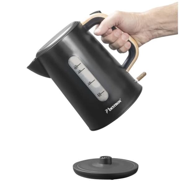 Bestron AWK2200BW Sladdlös Vattenkokare 1,7 L Svart Trä