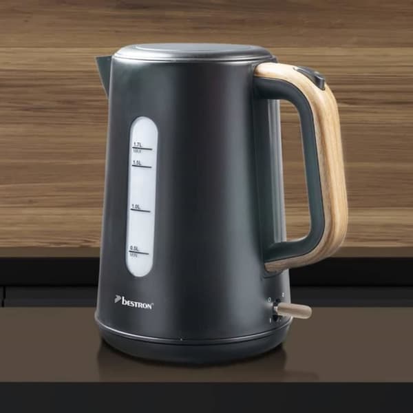 Bestron AWK2200BW Sladdlös Vattenkokare 1,7 L Svart Trä