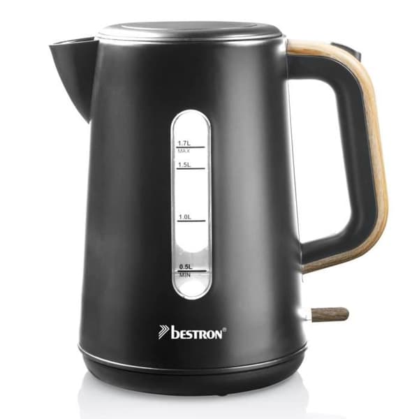 Bestron AWK2200BW Sladdlös Vattenkokare 1,7 L Svart Trä