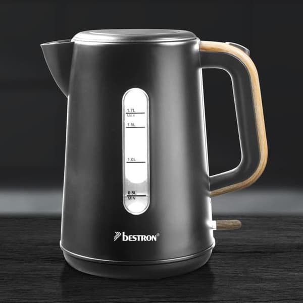 Bestron AWK2200BW Sladdlös Vattenkokare 1,7 L Svart Trä