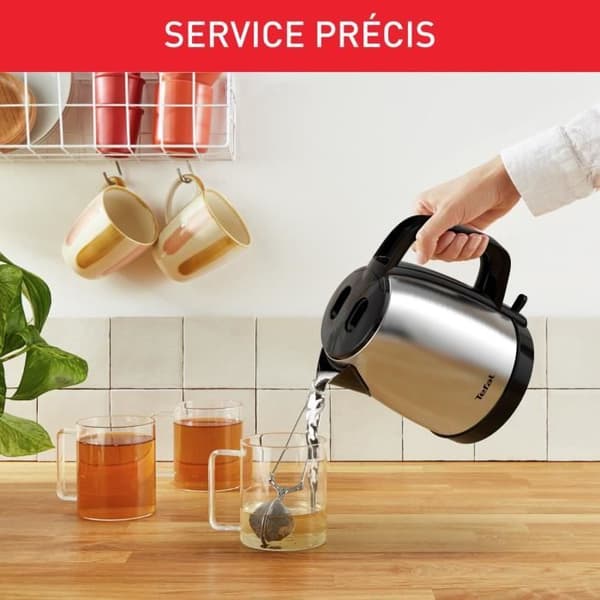 TEFAL Elektrisk vattenkokare, 1,7 L, 2400 W, Vridbar bas, Enkel öppning, Indikeringslampa, Automatisk avstängning KI150D10