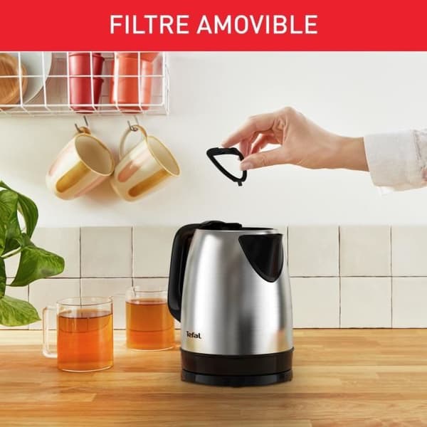 TEFAL Elektrisk vattenkokare, 1,7 L, 2400 W, Vridbar bas, Enkel öppning, Indikeringslampa, Automatisk avstängning KI150D10