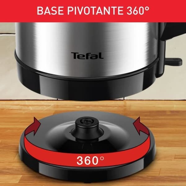TEFAL Elektrisk vattenkokare, 1,7 L, 2400 W, Vridbar bas, Enkel öppning, Indikeringslampa, Automatisk avstängning KI150D10