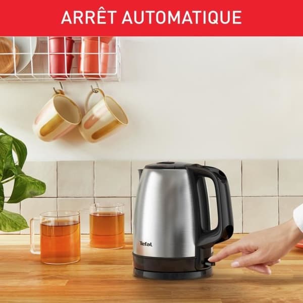 TEFAL Elektrisk vattenkokare, 1,7 L, 2400 W, Vridbar bas, Enkel öppning, Indikeringslampa, Automatisk avstängning KI150D10