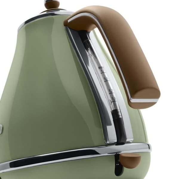 Vattenkokare - Delonghi - Icona Vintage - 2000 W - 1,7 L - Olivgrönt och kanelhandtag