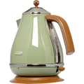 Miniatyrbild 1 av 5: Vattenkokare - Delonghi - Icona Vintage - 2000 W - 1,7 L - Olivgrönt och kanelhandtag