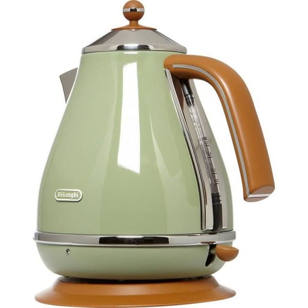 Vattenkokare - Delonghi - Icona Vintage - 2000 W - 1,7 L - Olivgrönt och kanelhandtag