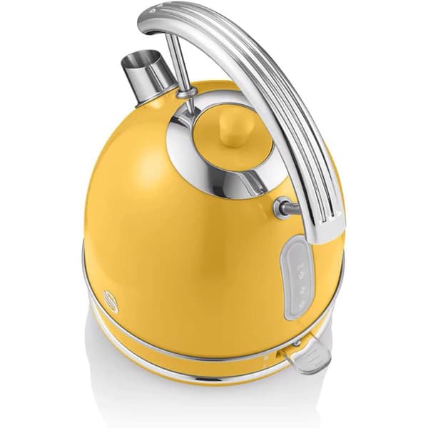 Retro vattenkokare, 1,8 L, BPA-fritt rostfritt stål, dold motstånd, sladdlös SWAN SK14630YELNEU 3000W Gul 53784