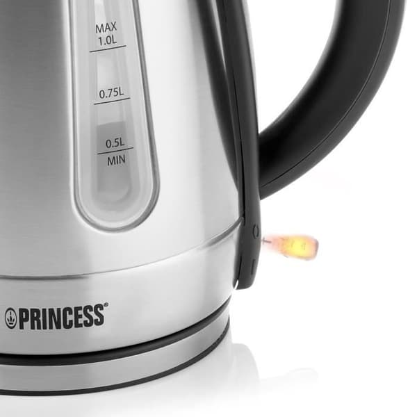 Vattenkokare - Princess 236023 - 1L - 2200W - Rostfritt stål - Automatisk avstängning