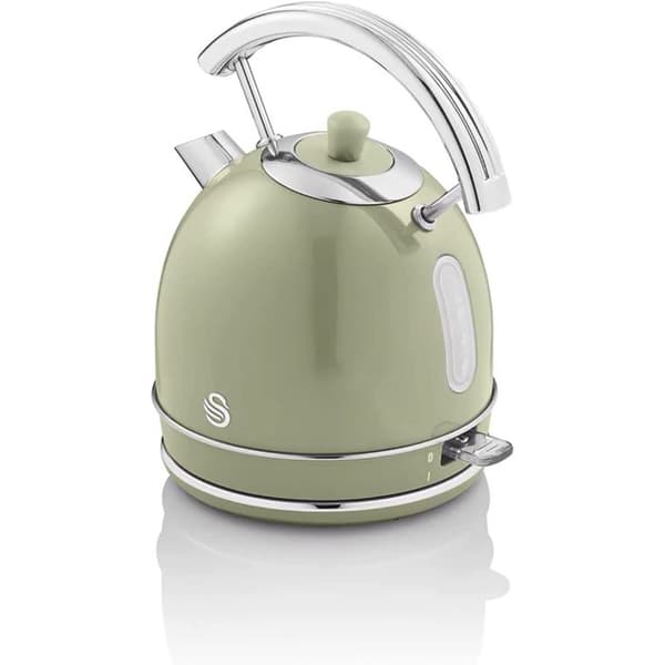 Retro vattenkokare, 1,8 L, BPA-fritt rostfritt stål, dold motstånd, sladdlös SWAN SK14630GNEU 3000W Grön 53746