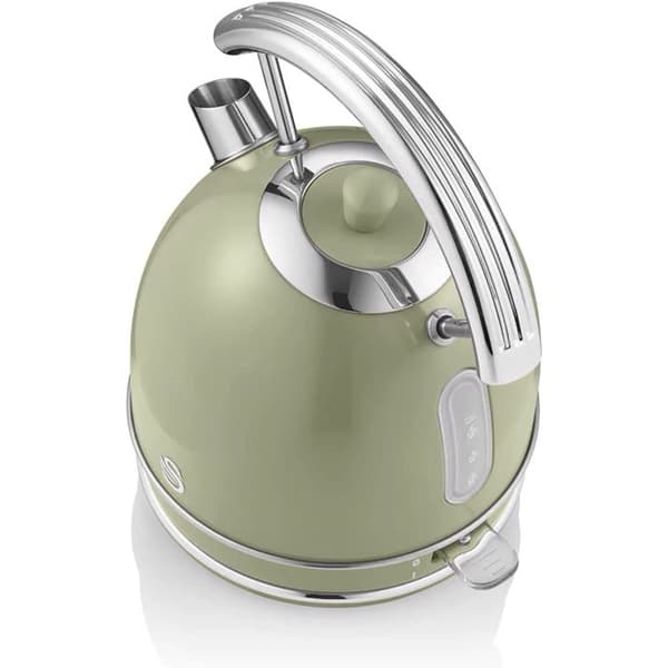 Retro vattenkokare, 1,8 L, BPA-fritt rostfritt stål, dold motstånd, sladdlös SWAN SK14630GNEU 3000W Grön 53746
