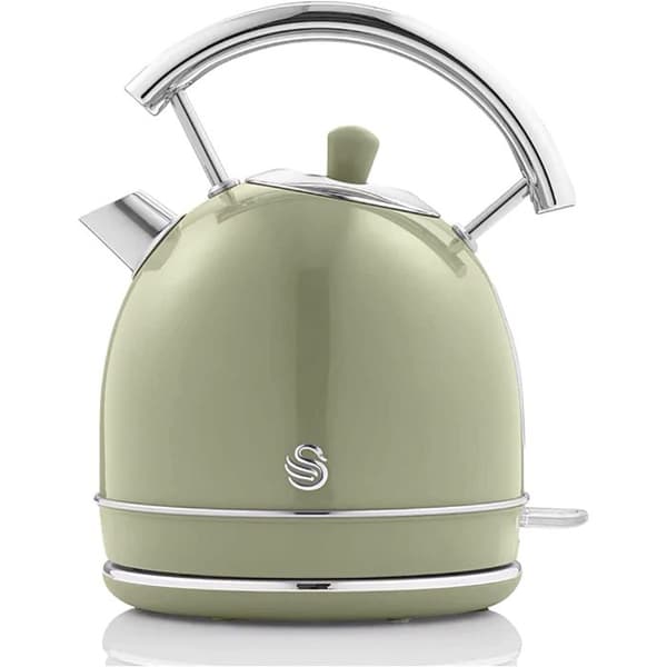 Retro vattenkokare, 1,8 L, BPA-fritt rostfritt stål, dold motstånd, sladdlös SWAN SK14630GNEU 3000W Grön 53746
