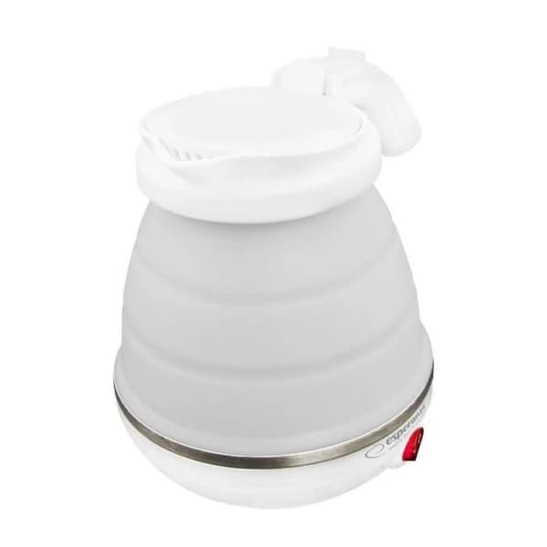 Hopfällbar vattenkokare - Esperanza - 0,5 L - Silikon, rostfritt stål, plast - Vit