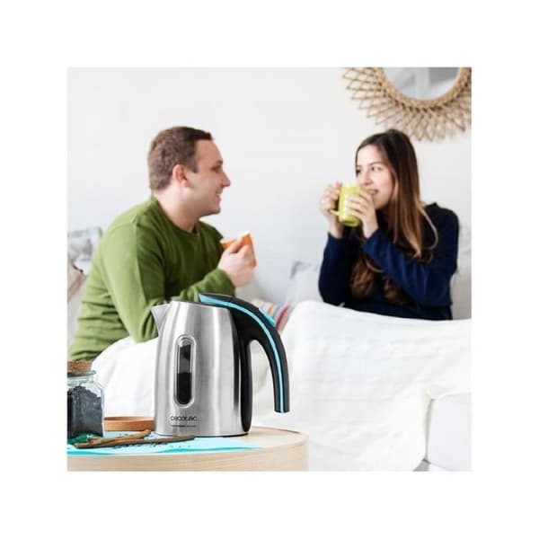 Cecotec ThermoSense 220 elektrisk vattenkokare i stål. 1,2 L, BPA-fri, Rostfritt stål, 360 Bas, Anti-kalkfilter, Triple Syst