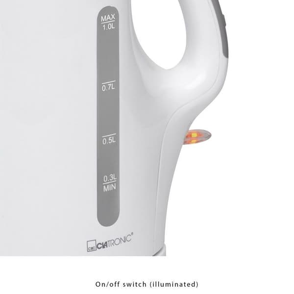 Elektrisk vattenkokare 1L 2200W Clatronic WK 3462 Vit