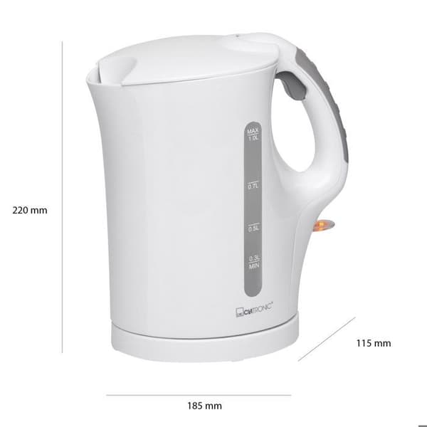 Elektrisk vattenkokare 1L 2200W Clatronic WK 3462 Vit