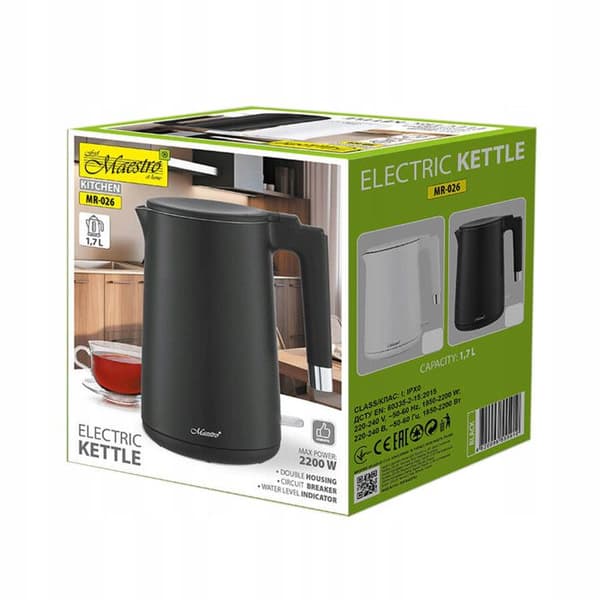 Elektrisk vattenkokare - Maestro - MR-026 - 1800W - 1,7L - Vit