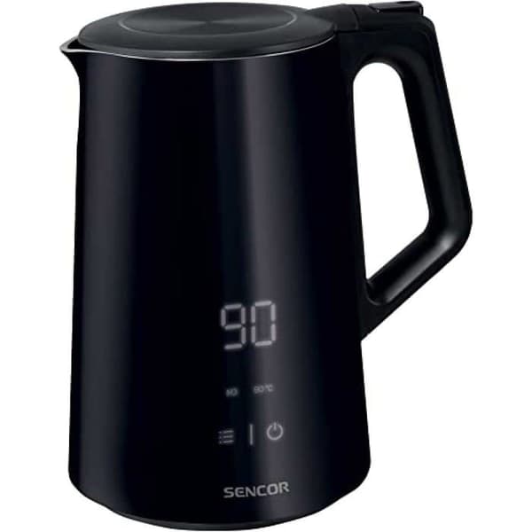 Sencor - SWK 0590BK - Vattenkokare med variabel temperatur med internt LED-ljus, 1,5 l kapacitet, 2200W, svart