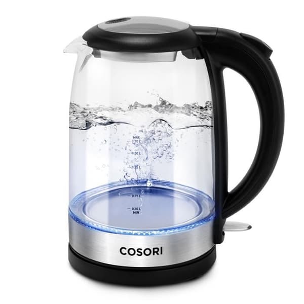 Elkanna elektrisk - COSORI - Chef Edition - 1,7L - 1850-2200W - Glas och rostfritt stål