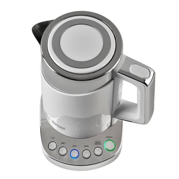 Elektrisk termoreglerande vattenkokare 1,7L Concept DW vit justerbar med temperaturväljare te kaffe