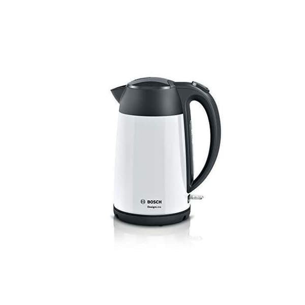 Bosch TWK3P421 DesignLine sladdlös vattenkokare, stänkfri pip, koppindikator, vattennivåindikator, skydd