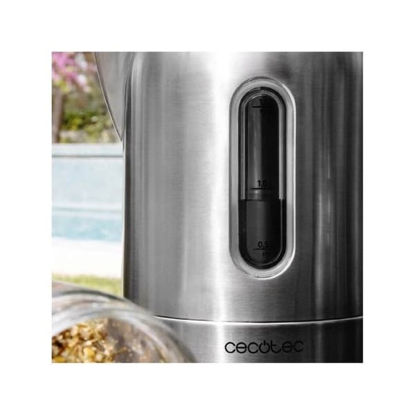 Cecotec ThermoSense 290 stål vattenkokare. 1,7 L, BPA-fri, Rostfritt stål, 360 Bas, Anti-kalkfilter, Triple Syst