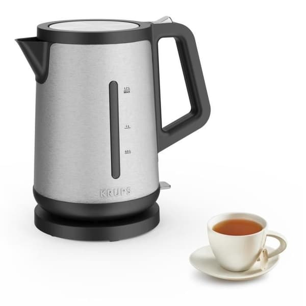 KRUPS Sladdlös vattenkokare i rostfritt stål, 2400 W, Kapacitet 1,7 L, Assisterad locköppning Control Line BW442D10