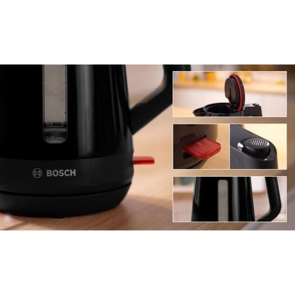 Vattenkokare - BOSCH - TWK1M123 MyMoment - Svart - 1,7L kapacitet - 360° bas - antikalkfilter
