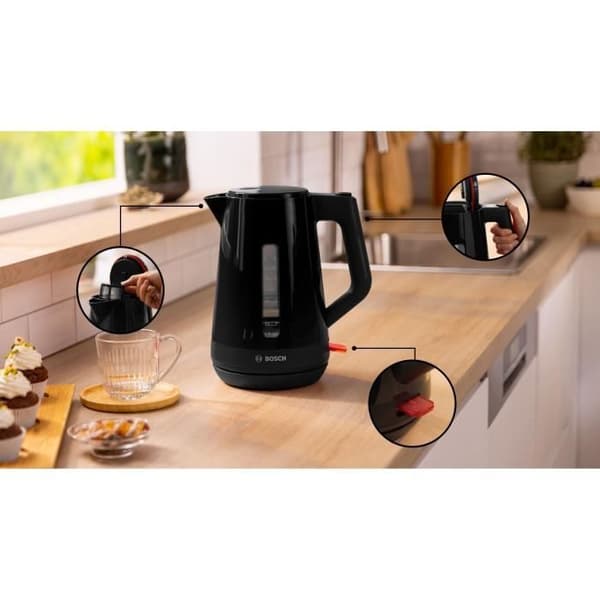 Vattenkokare - BOSCH - TWK1M123 MyMoment - Svart - 1,7L kapacitet - 360° bas - antikalkfilter