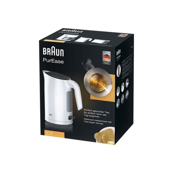 BRAUN PurEase WK 3100 WH vattenkokare - 1,7L - 2200W - Vit - Sladdlös och anti-kalk
