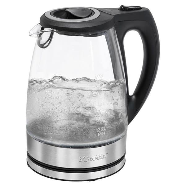 "Bouilloire - Bomann - WKS 6032 G - 1,7L - 2200W - Glas/Verkromad stål"