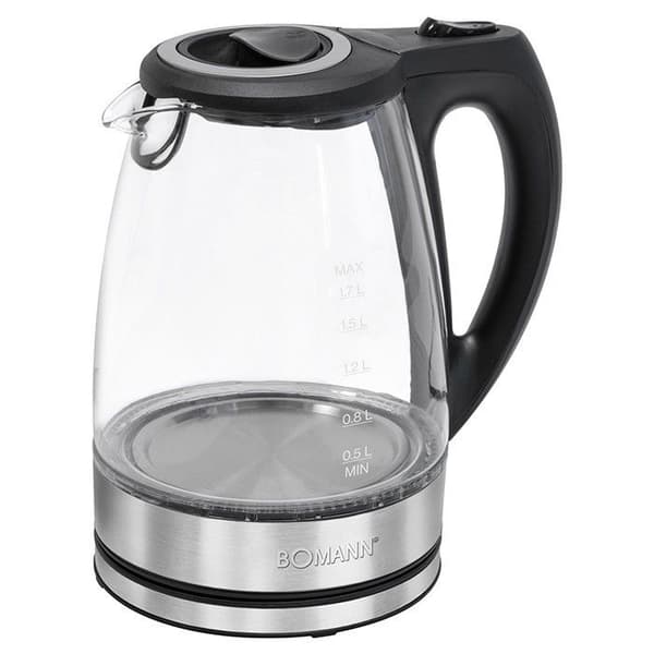 "Bouilloire - Bomann - WKS 6032 G - 1,7L - 2200W - Glas/Verkromad stål"