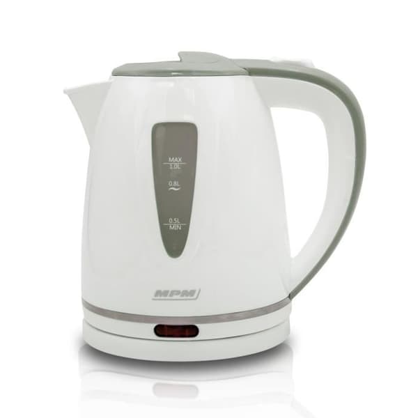 MPM MCZ-64 Vattenkokare 1 liter, BPA fri, dolt motstånd, 1200 W med automatisk avstängning vid kokning, sladdlös