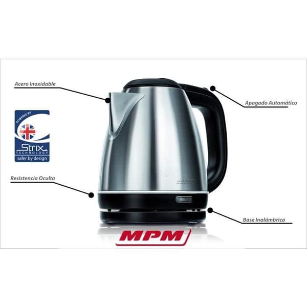 Vattenkokare - MPM - MCZ-84M - 1 liter - Rostfritt stål - 1600 W BPA-fri