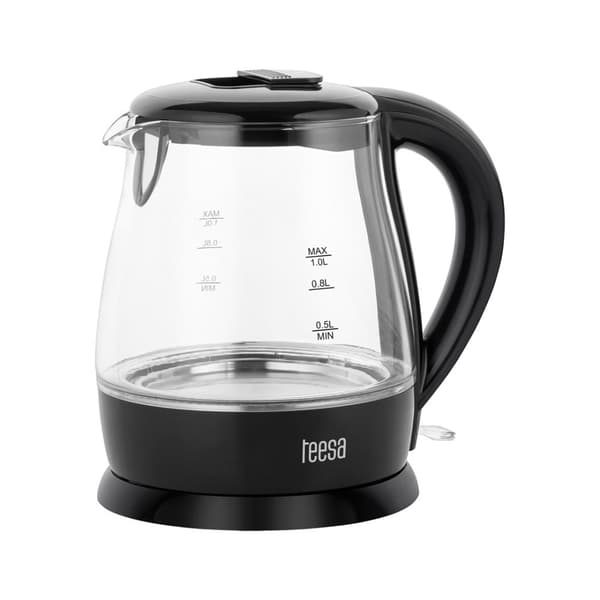 TEESA Elkedel, Glas, 1650 W, Sort, 1 L