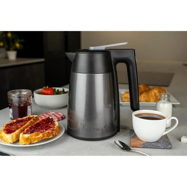 Bouilloire Vektra Vakuumisolerad Miljövänlig Lätt Hällfri Kettle, 1.7 Liter, Grafitgrå - Märke Vektra