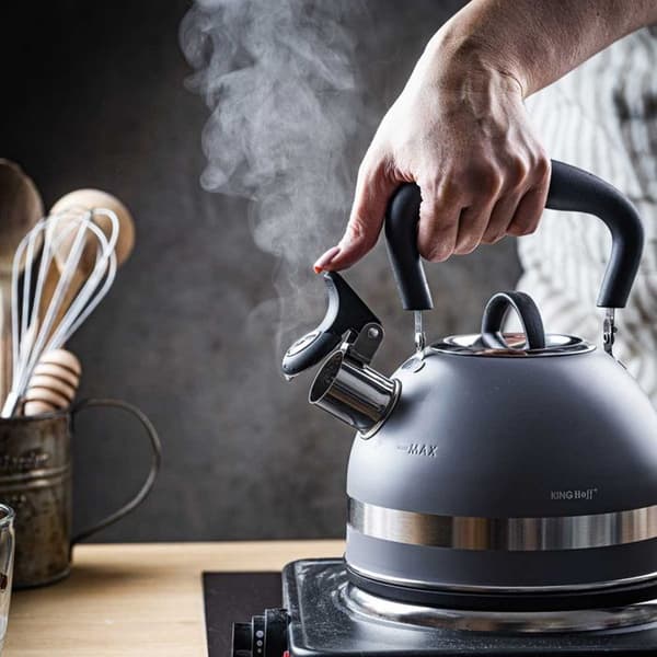 Kettle - KINGHOFF - KH-1851 - Rostfritt stål - 1,8L - Inbyggd visselpipa