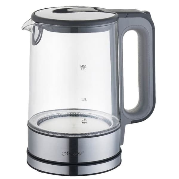 Maestro 1,7L vattenkokare i glas med invändig ljus 360 graders bas Automatisk avstängning Kalkfilter